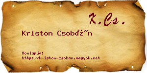 Kriston Csobán névjegykártya